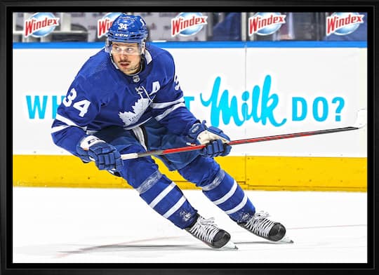Auston Matthews Toronto Maple Leafs Framed 20" x 29" Skating Canvas 31.5" x 22.5"